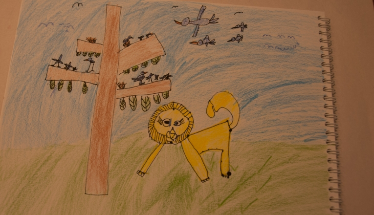 big kids drawing