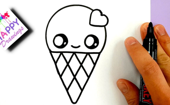 how to draw cute ice cream