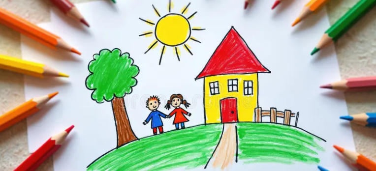 home drawing for kids