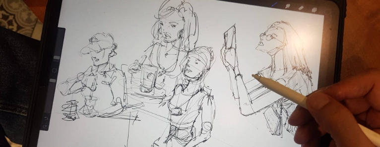 drawings of people drawing