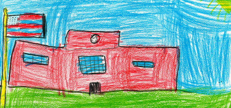 my school drawing for kids