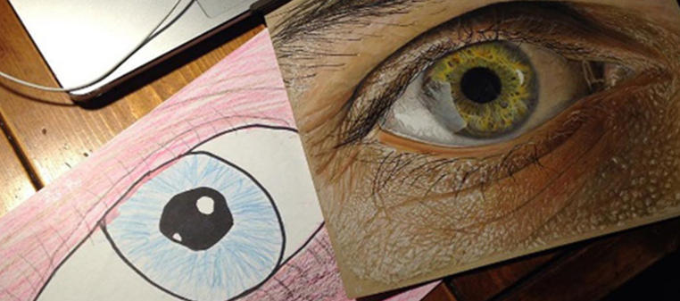 my drawings then and now